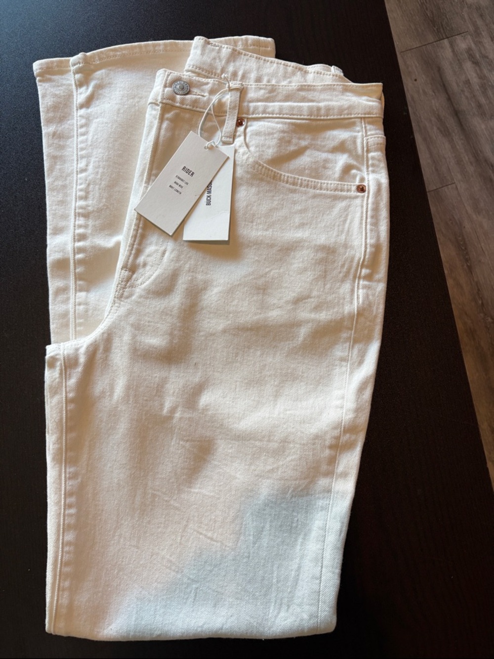 NWT Buck Mason Natural Rider S 29 High Rise White Retail $168